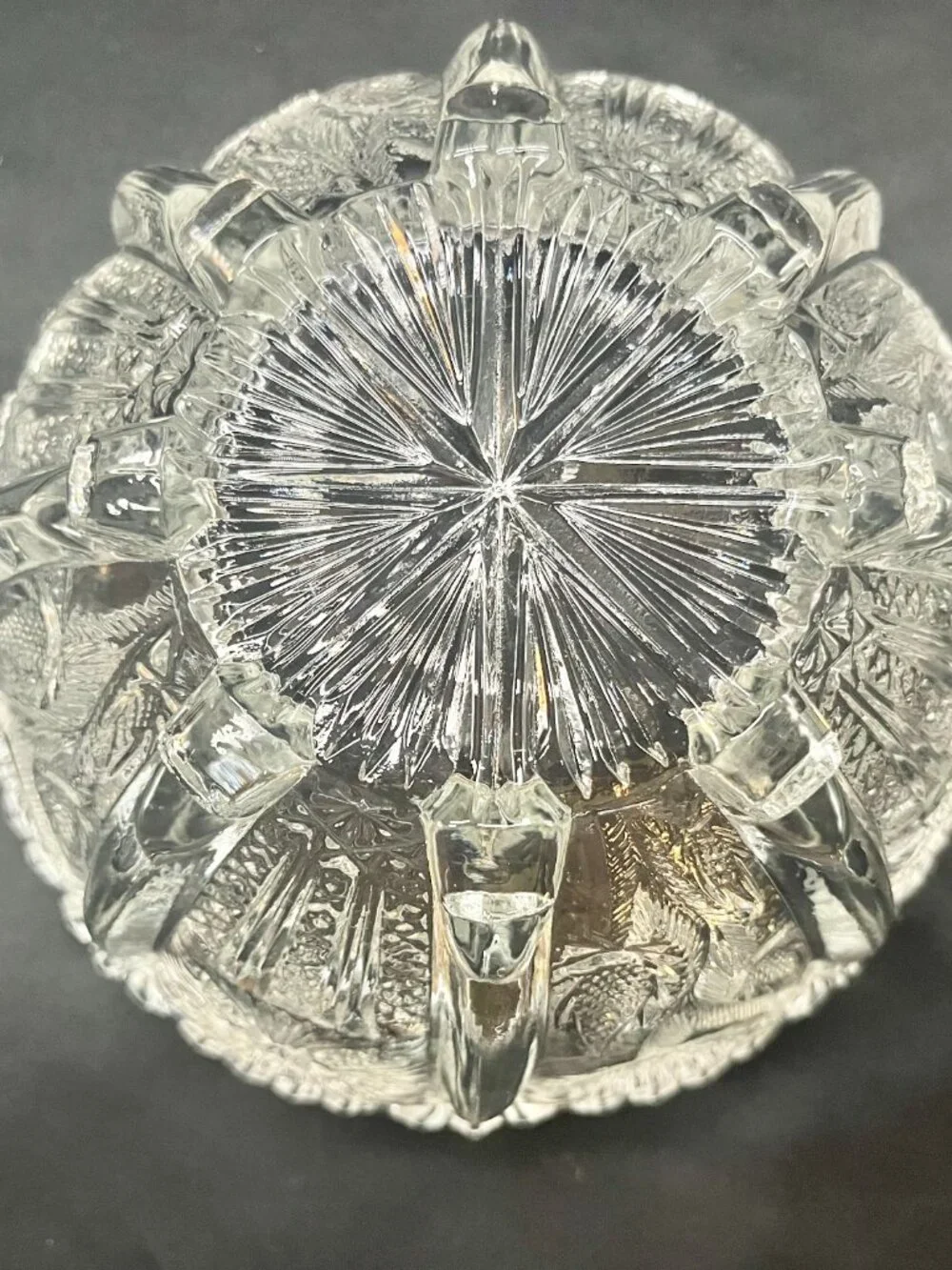 Antique Early American Pressed Glass “Paneled Thistle” (Delta) Pattern Bowl